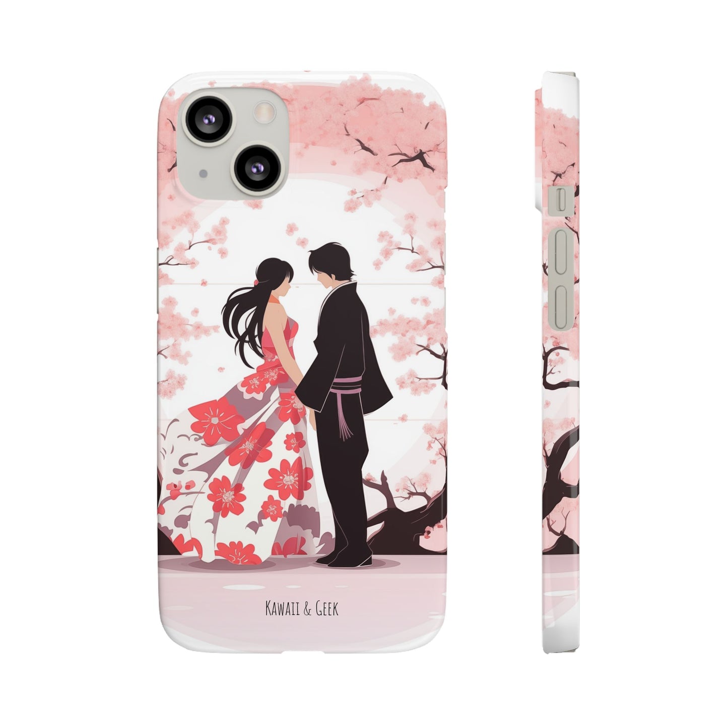 Japanese Blossom Love Premium Phone Case - Valentine's Cherry Tree Design