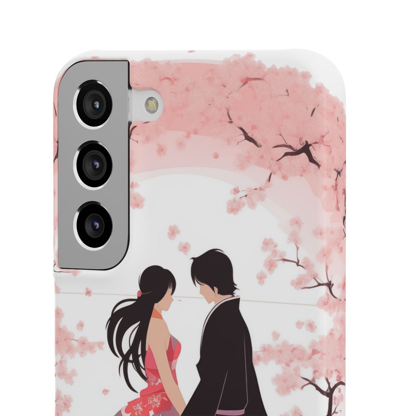 Japanese Blossom Love Premium Phone Case - Valentine's Cherry Tree Design