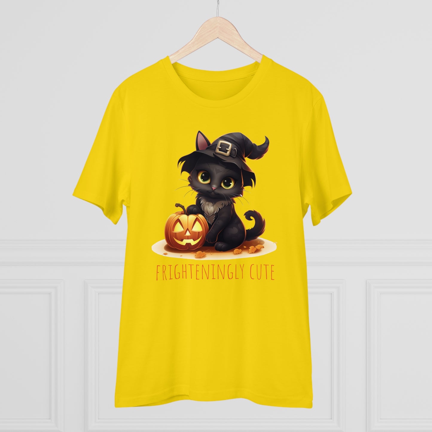 Frighteningly Cute: Halloween Black Cat Eco-Friendly T-shirt