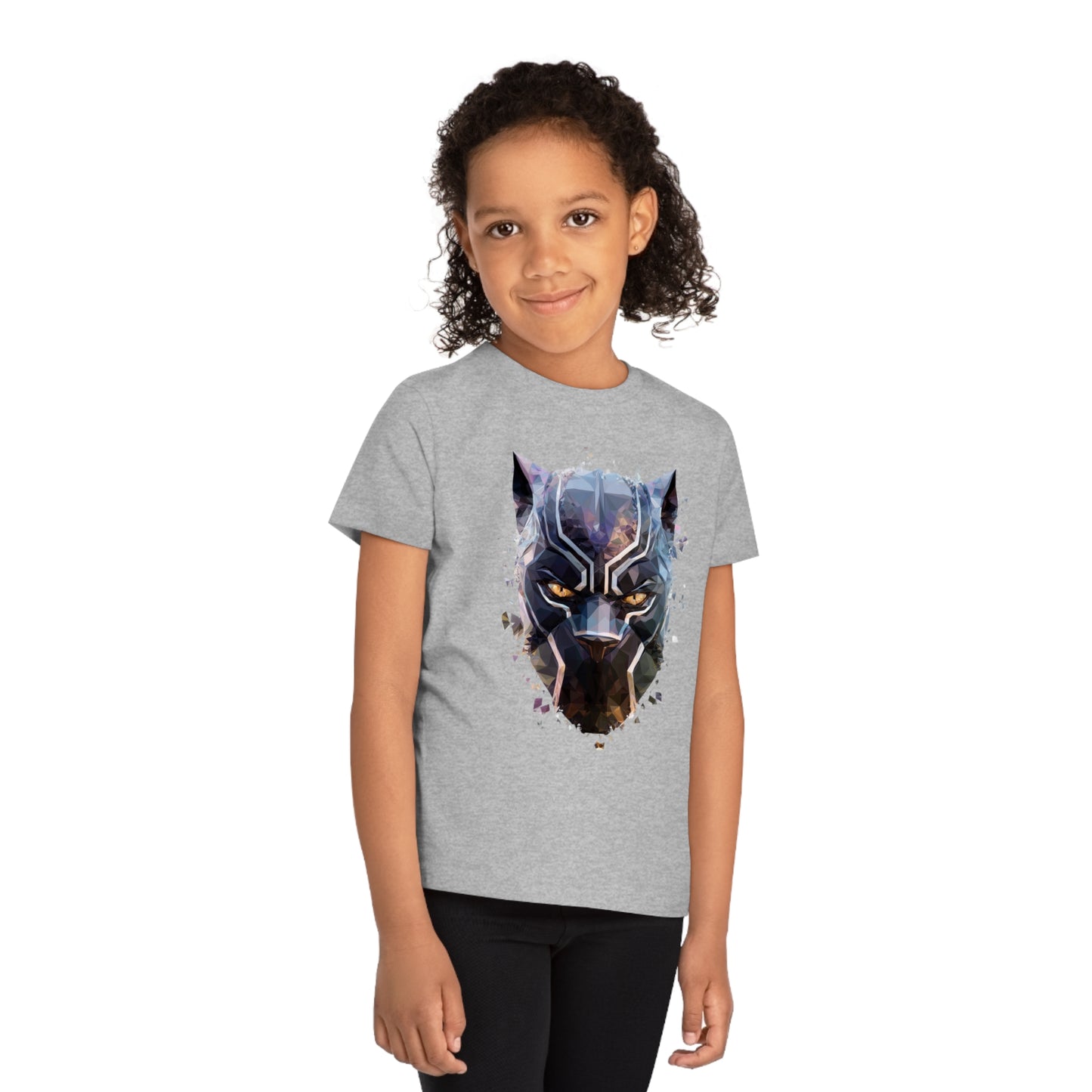 Black Panther Polygonal Kids T-Shirt - Embrace Superhero Vibes
