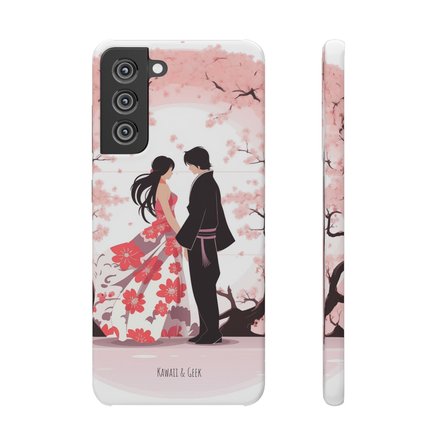 Japanese Blossom Love Premium Phone Case - Valentine's Cherry Tree Design