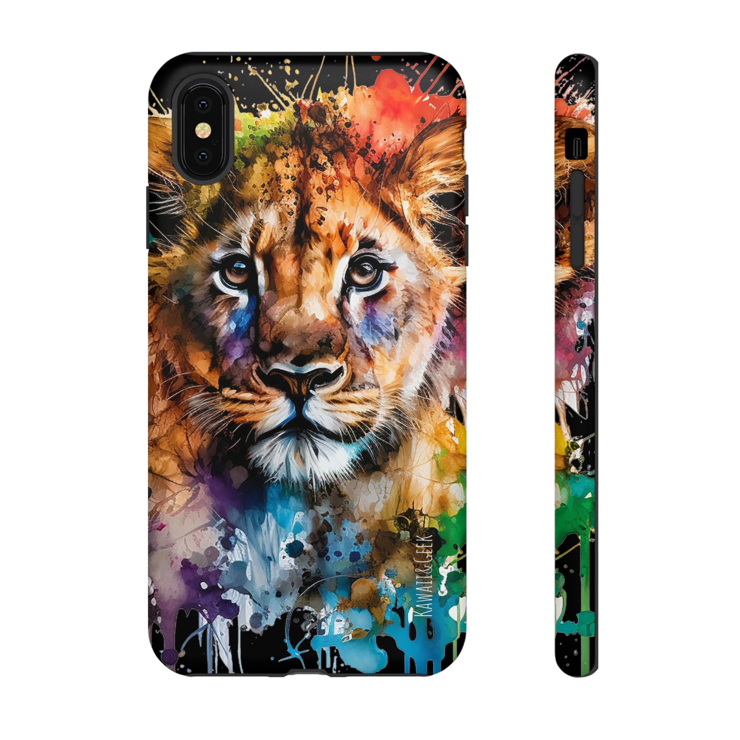 Watercolor Lion Cub Tough Phone Case - iPhone 15 compatible