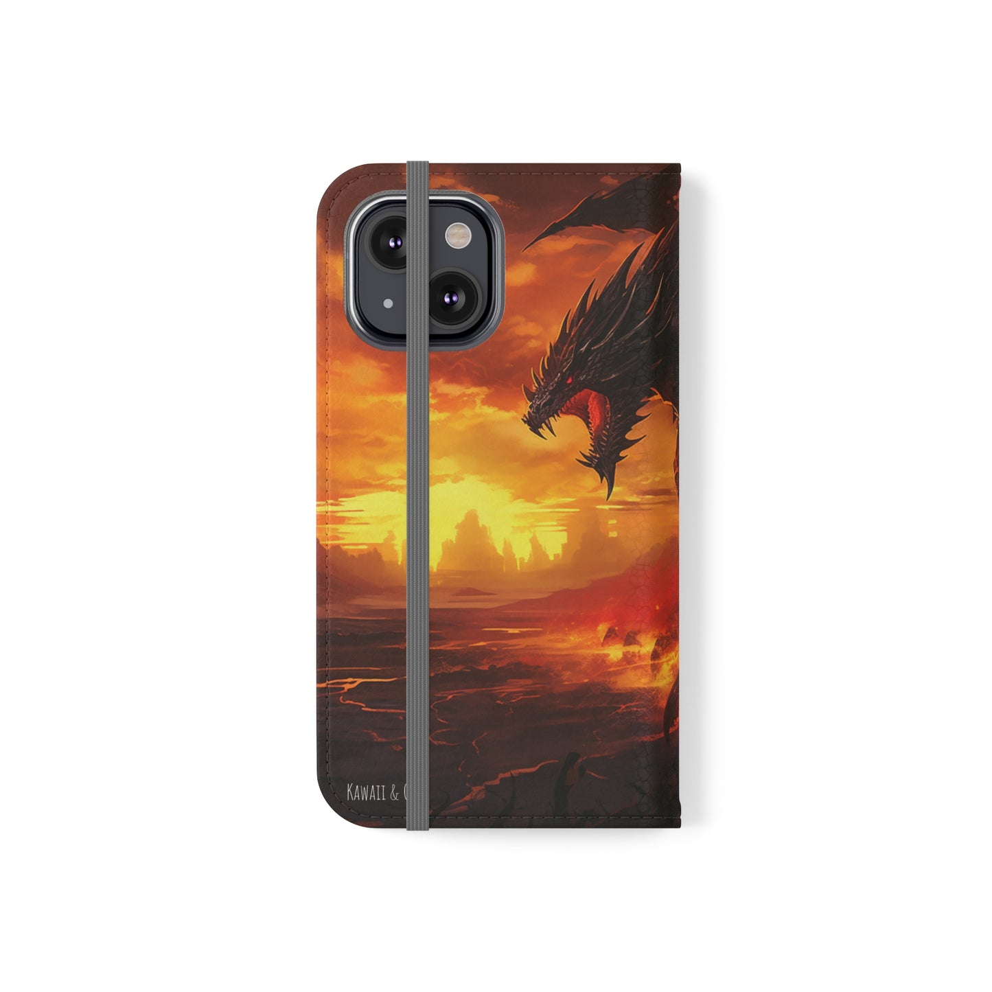 Apocalyptic Red Dragon Flip Phone Case