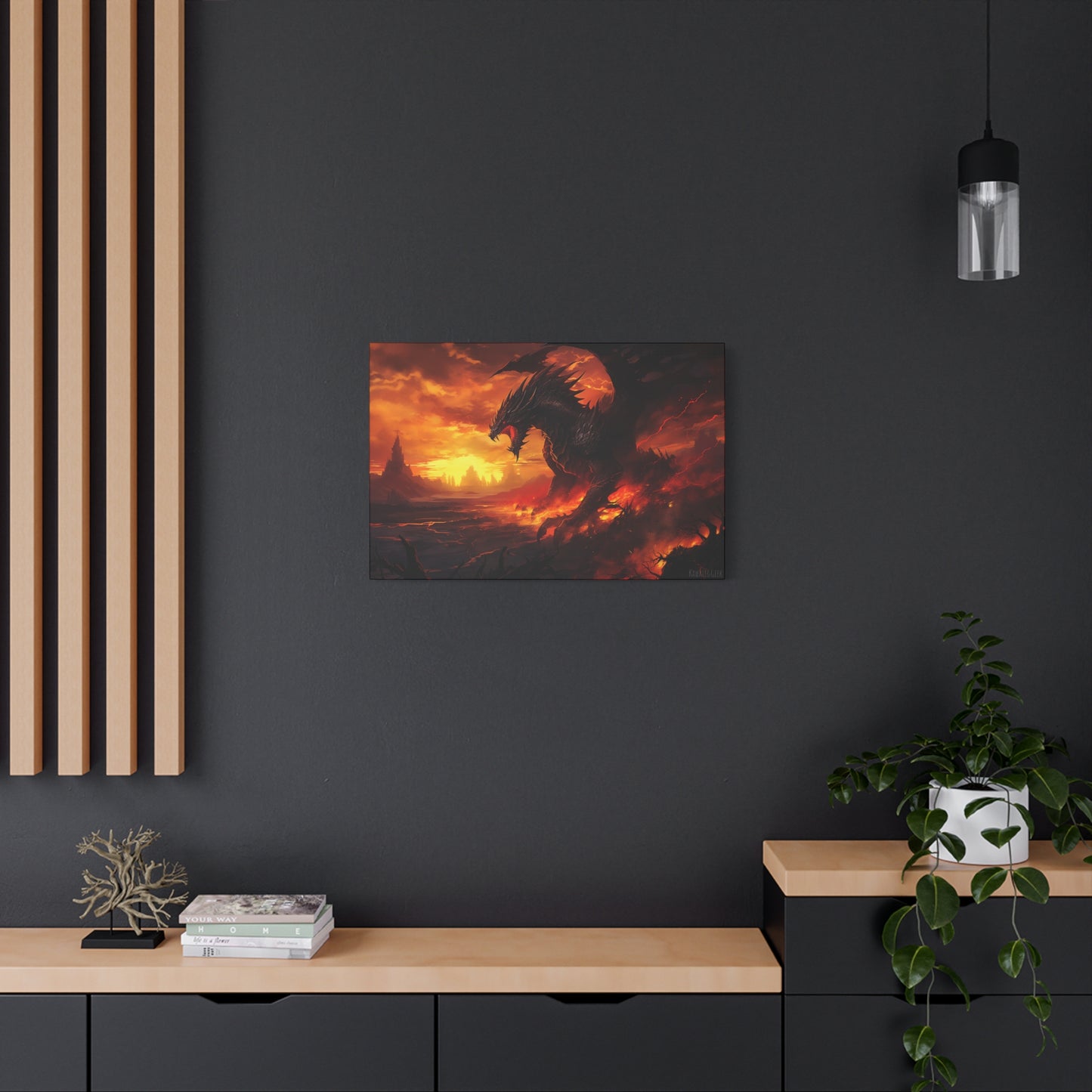 Unleash the Mighty: Gigantic Fire Dragon Canvas