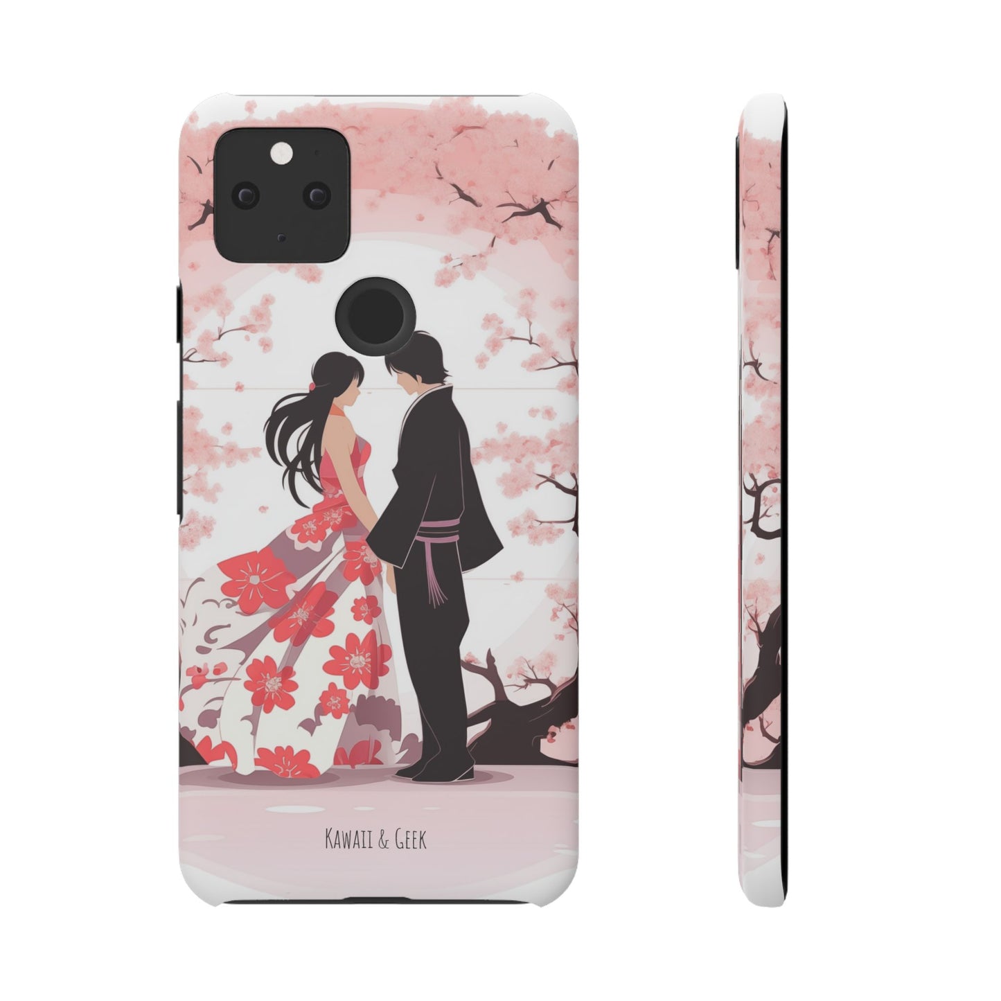 Japanese Blossom Love Premium Phone Case - Valentine's Cherry Tree Design