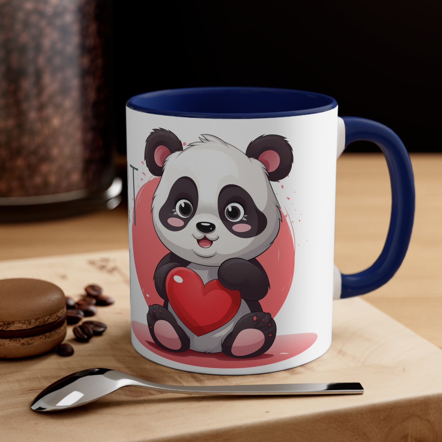 Panda Heart Mug - 11oz Bicolor 'My Heart to You' Cup - Valentine's Day