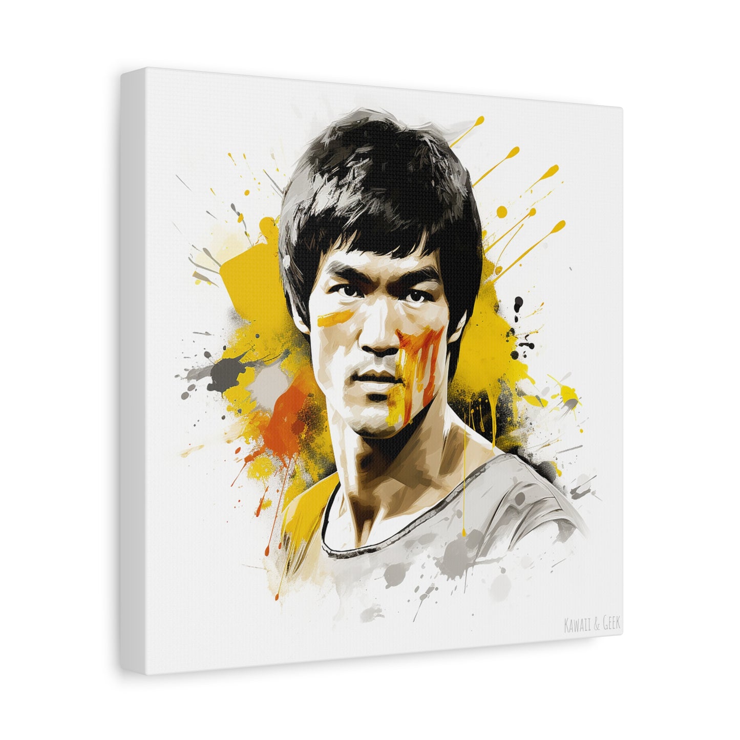 Bruce Lee Watercolor Art: Dynamic Cotton Canva