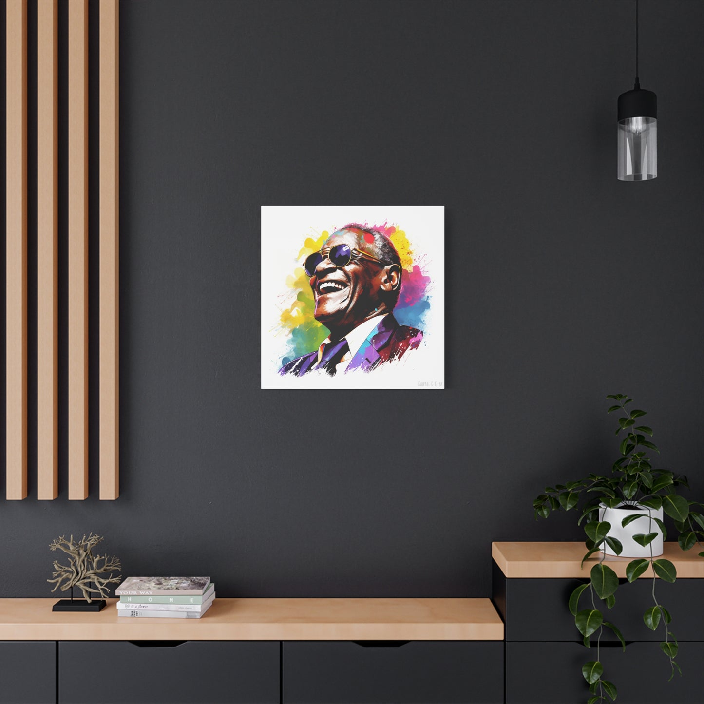 Ray Charles Watercolor Tribute : Timeless Cotton Canva