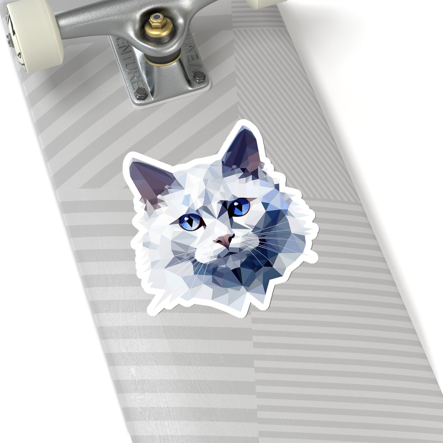 Angora Cat Sticker - Softness in Geometric Harmony