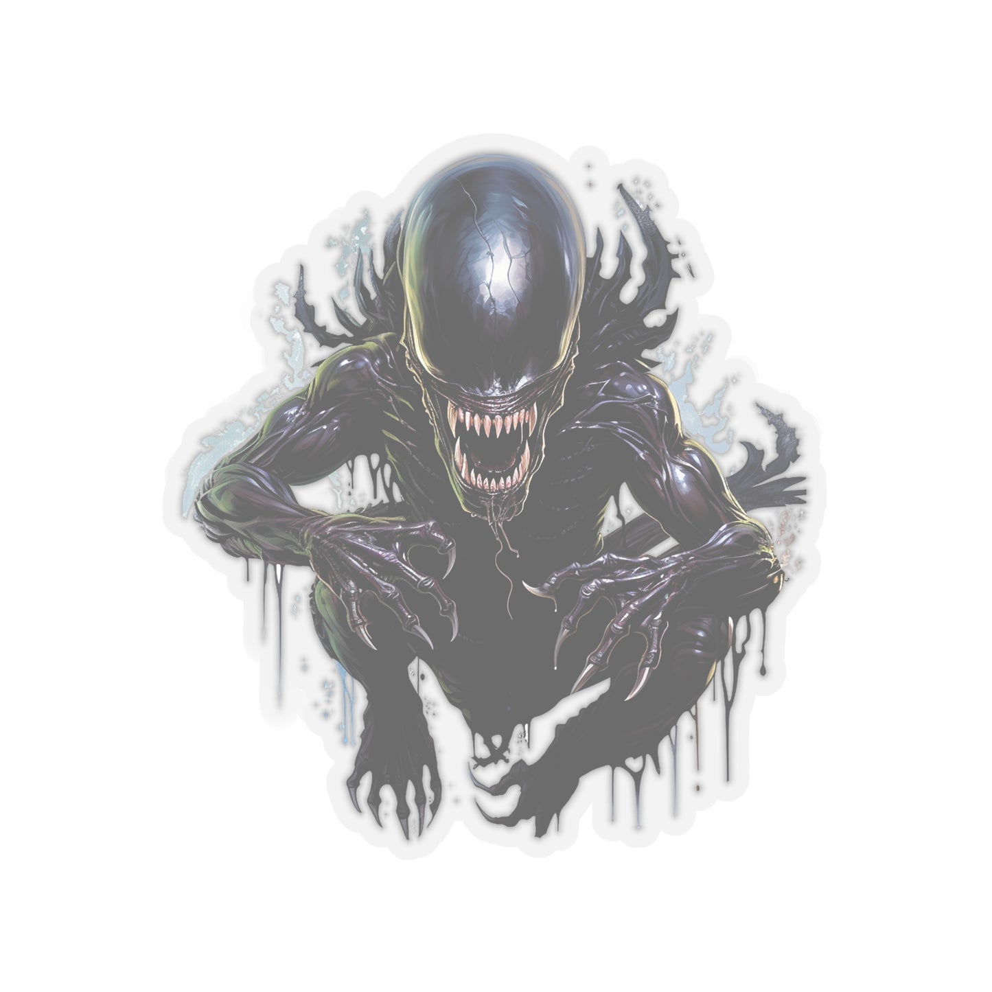 Alien Xenomorph Jumping sticker - Premium Halloween Sticker