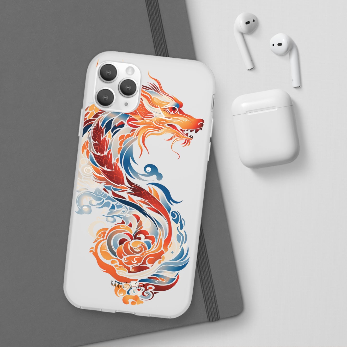 Elegant Chinese Ink Dragon Flexi Transparent Phone Case
