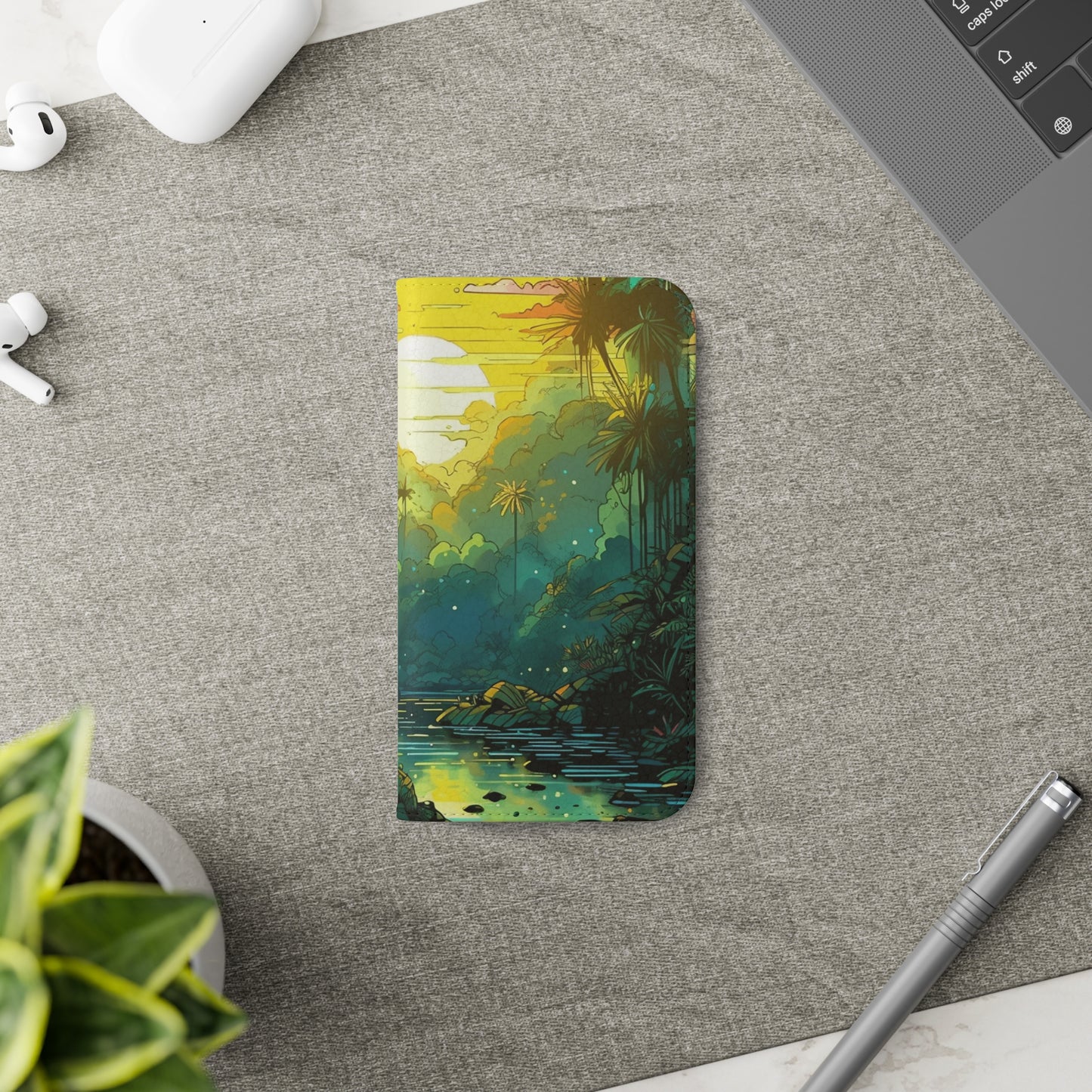 Rainforest at Sunset Flip Phone Case - Capture the Serenity of Nature on Your Device