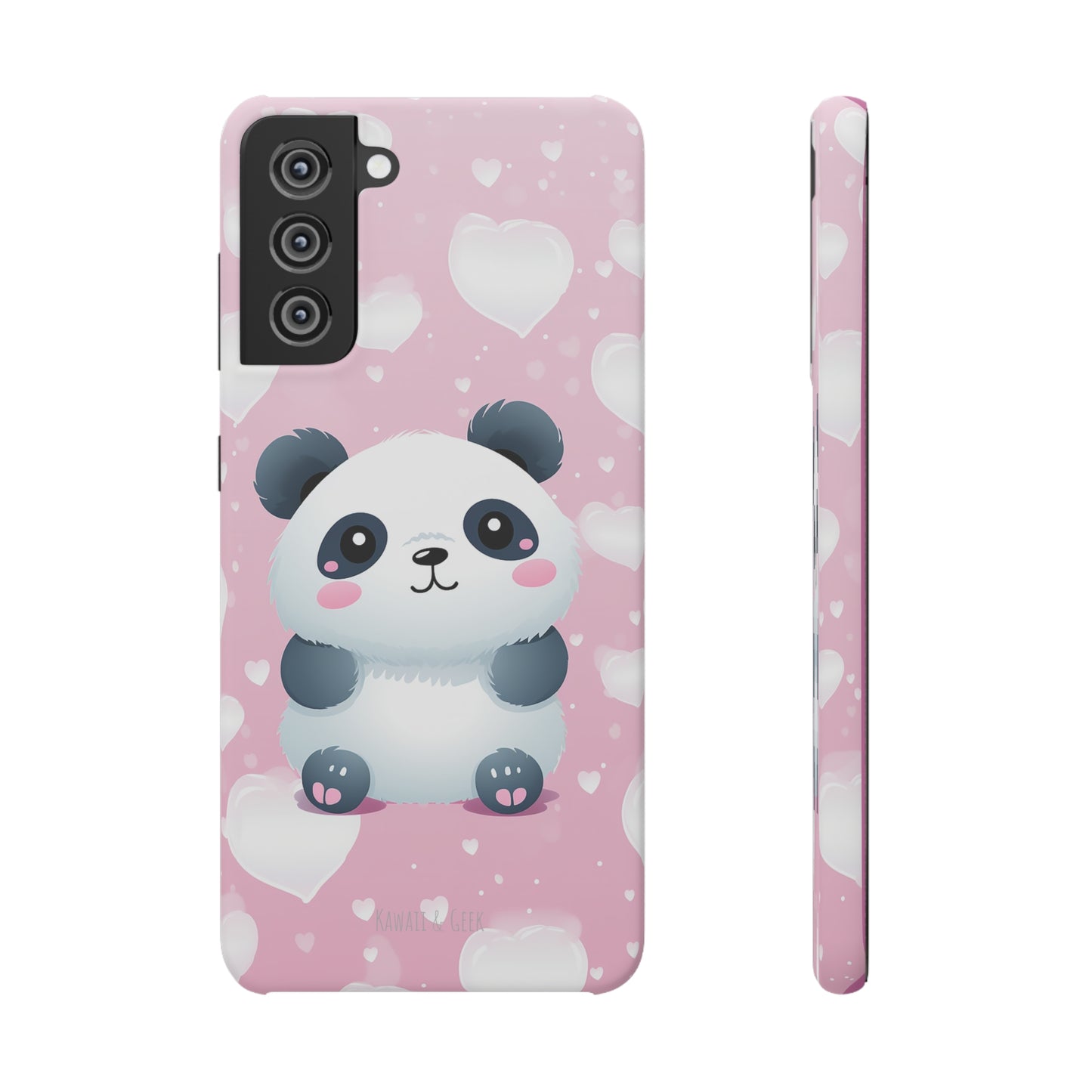 Cute Panda & Hearts Premium Phone Case