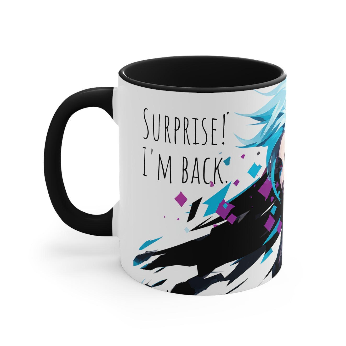 Jinx League of Legends / Arcane Mug - Embrace Chaos with 'Surprise! I'm back.'