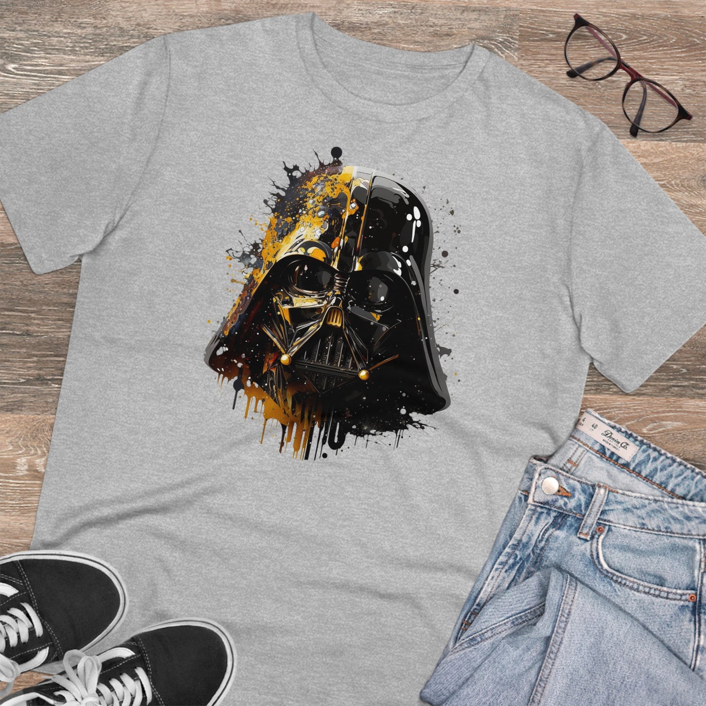 Darth Vader in Watercolor Style Eco-Friendly Unisex T-Shirt - Add Some Artistic and Sustainable Style to Your Wardrobe