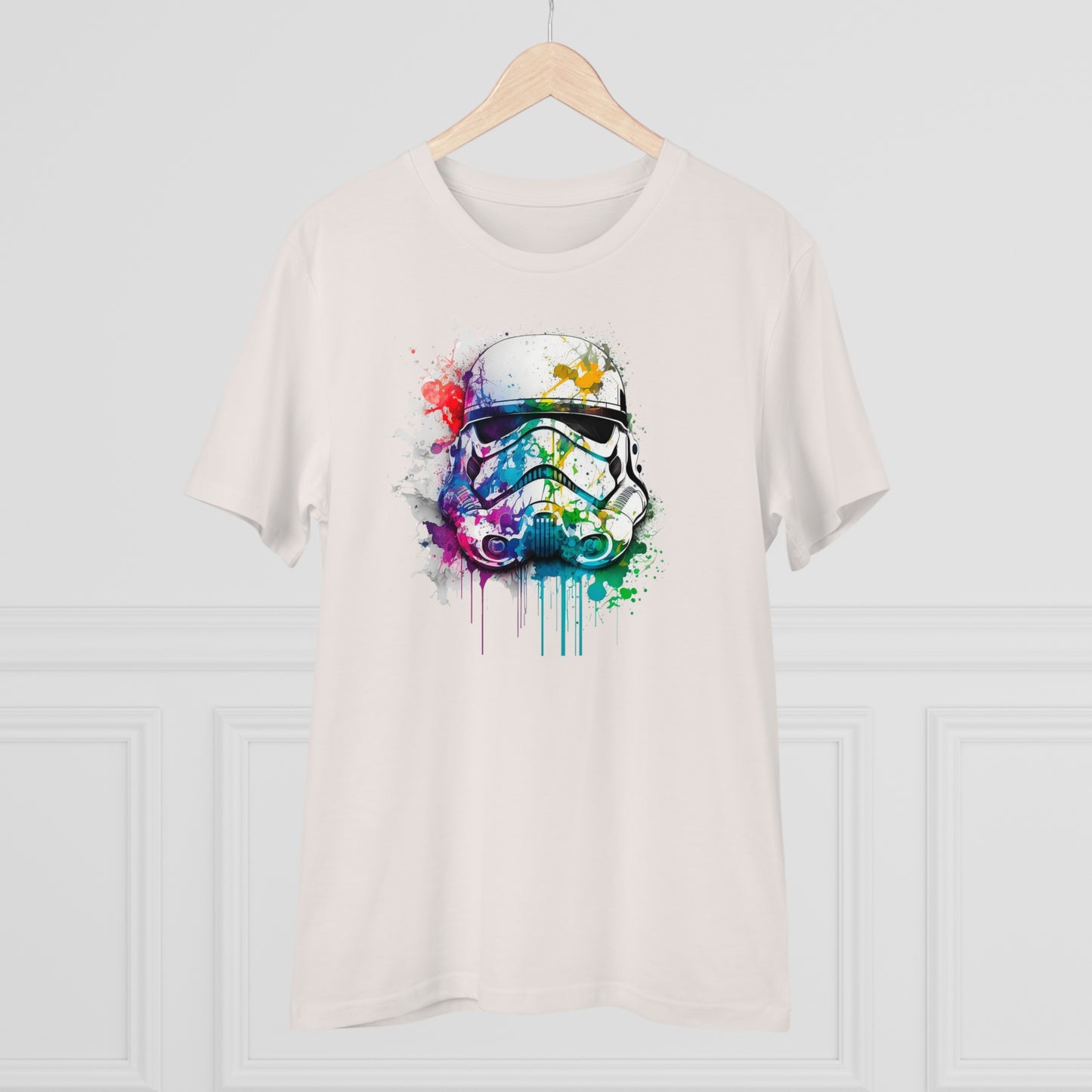 Storm Trooper in Watercolor Style Organic Unisex T-Shirt - Add Some Unique and Eco-Friendly Style to Your Wardrobe