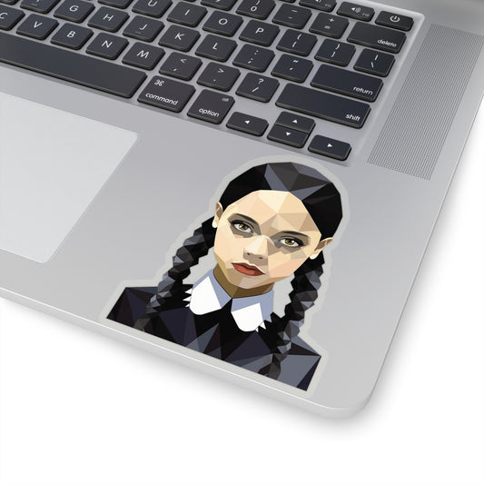 Wednesday Addams Geometric Sticker - Embrace Dark Elegance