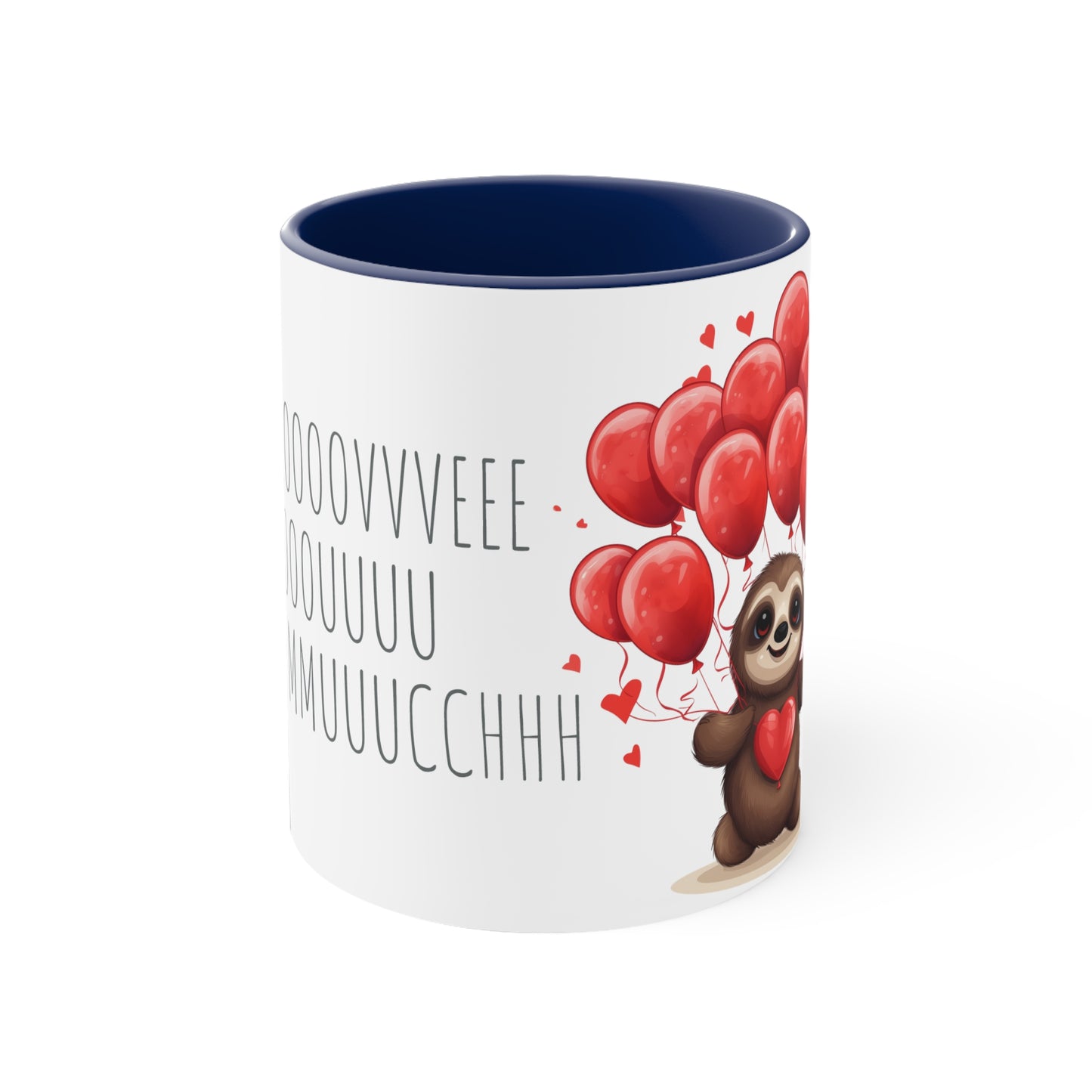 Sloth Love Balloon Mug - 11oz Bicolor 'Slow Love' Cup Valentine's Special