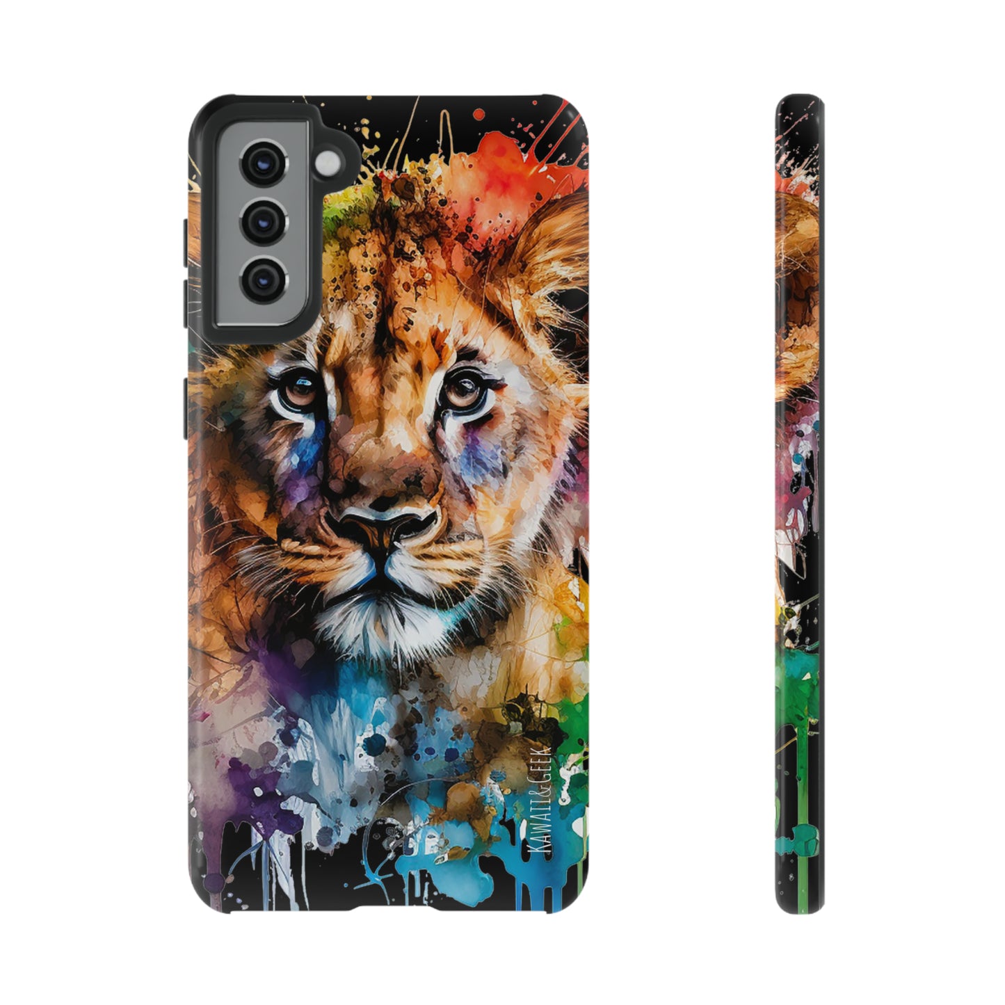 Watercolor Lion Cub Tough Phone Case - iPhone 15 compatible