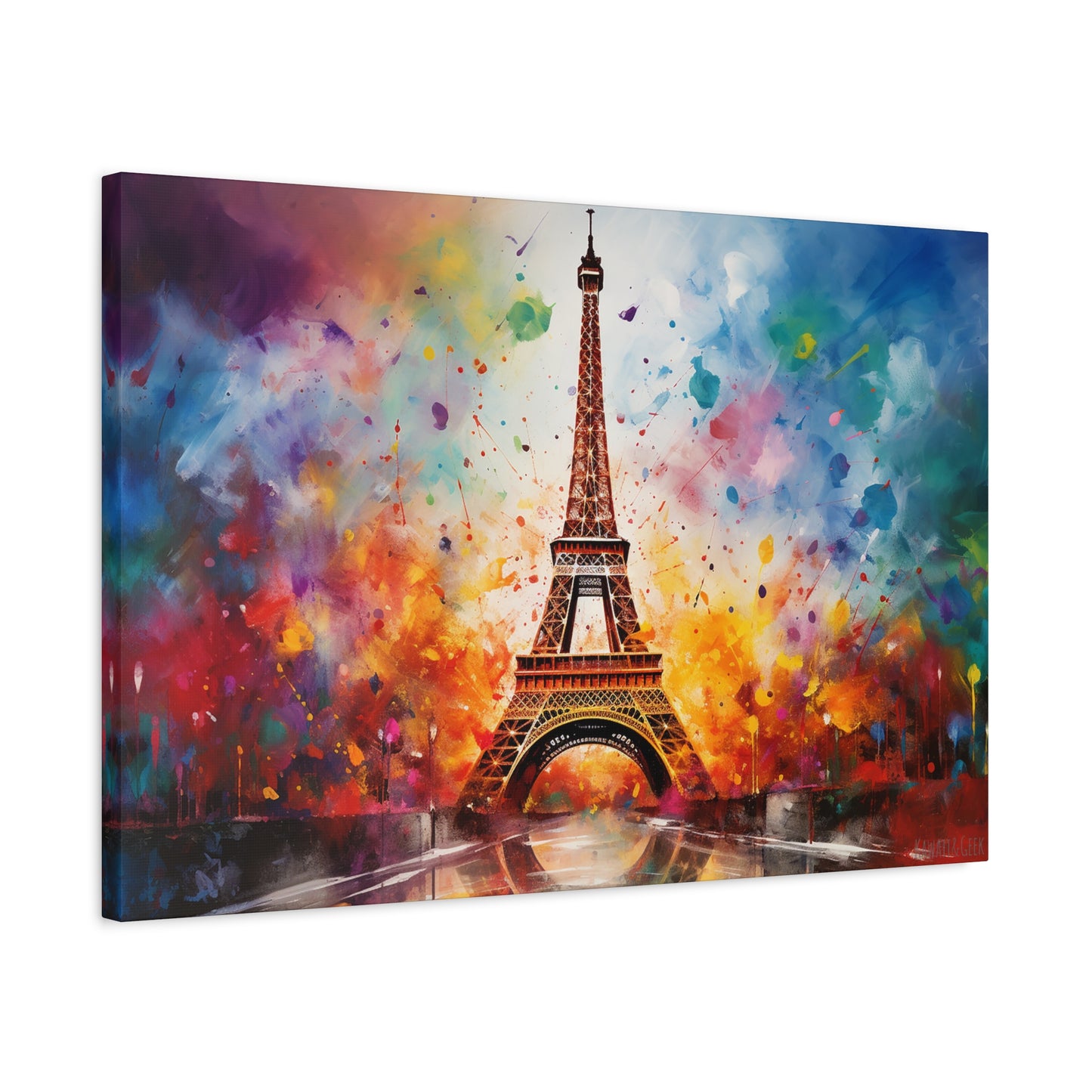 Colorful Eiffel Tower Premium Cotton Canvas for Paris Lovers