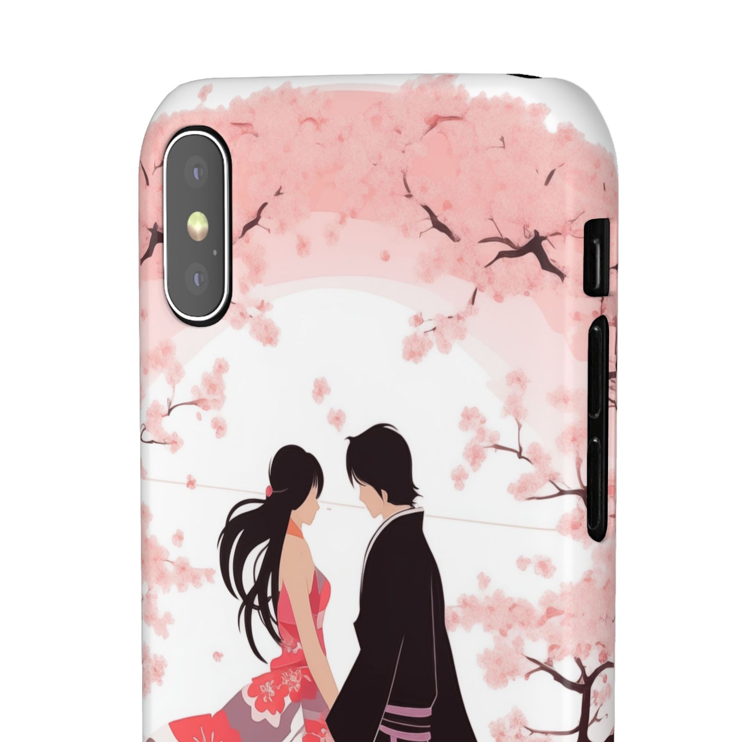 Japanese Blossom Love Premium Phone Case - Valentine's Cherry Tree Design
