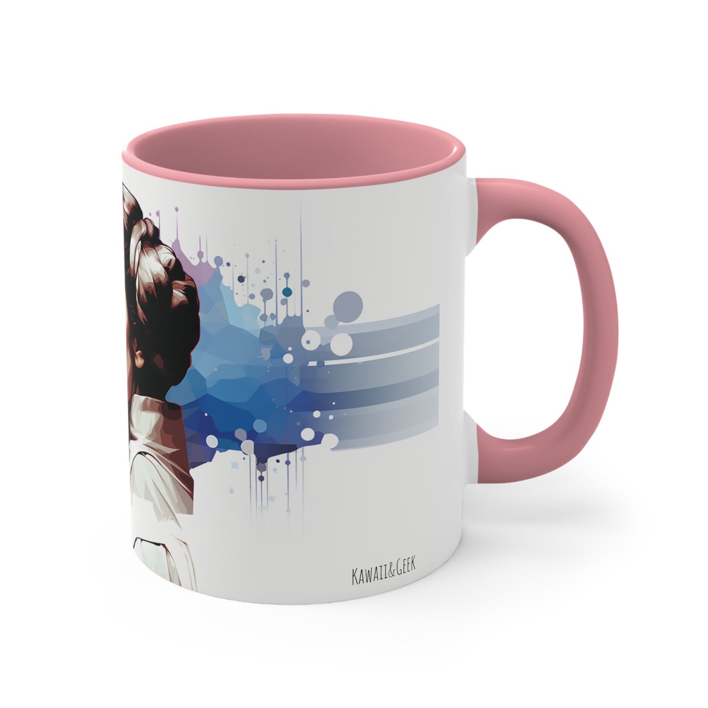 Princess Leia Geometric Bicolor Mug - A Beacon of Hope: Help Me, Obi-Wan Kenobi - Star Wars