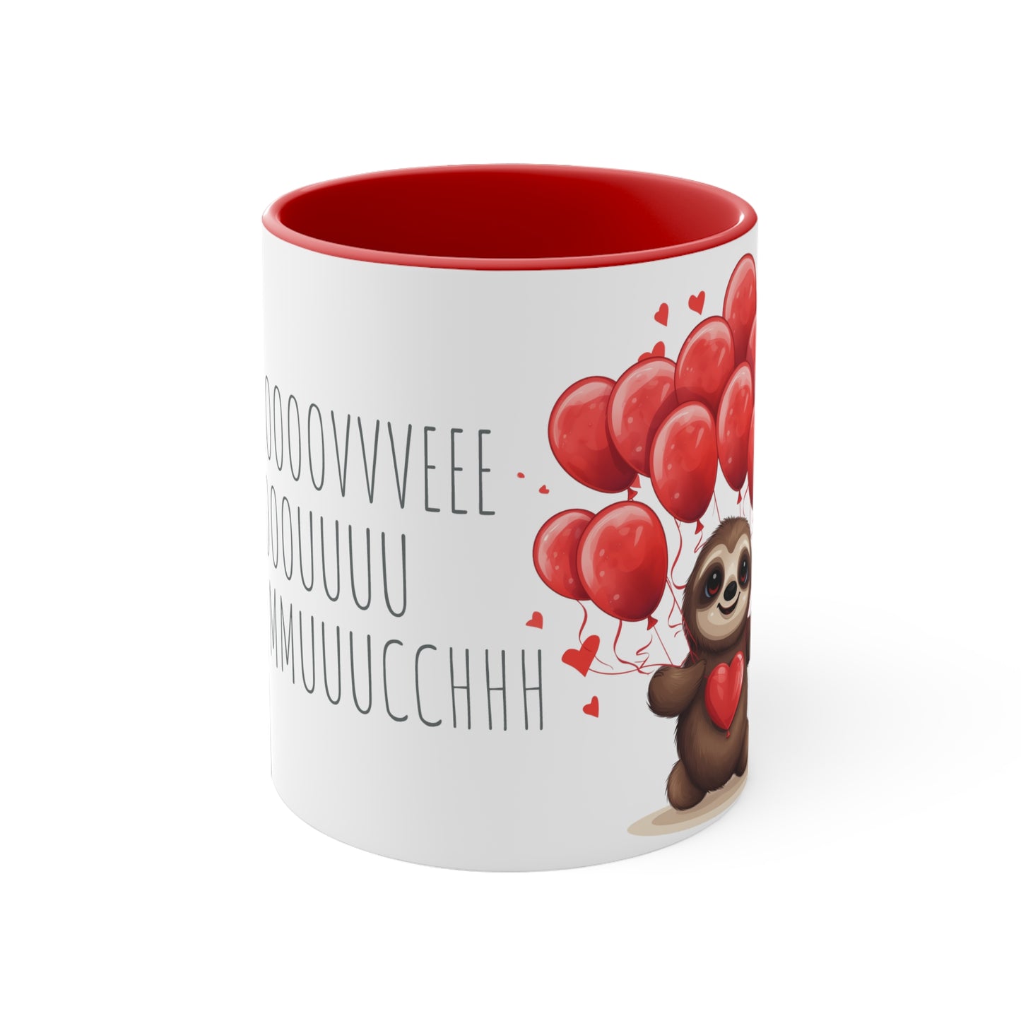Sloth Love Balloon Mug - 11oz Bicolor 'Slow Love' Cup Valentine's Special