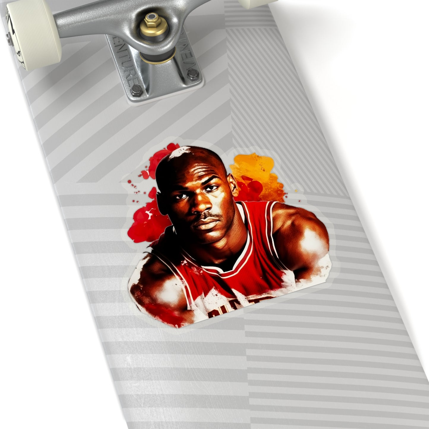 Michael Jordan in Watercolor Style Sticker - Add Some Iconic and Artistic Style to Your Tech