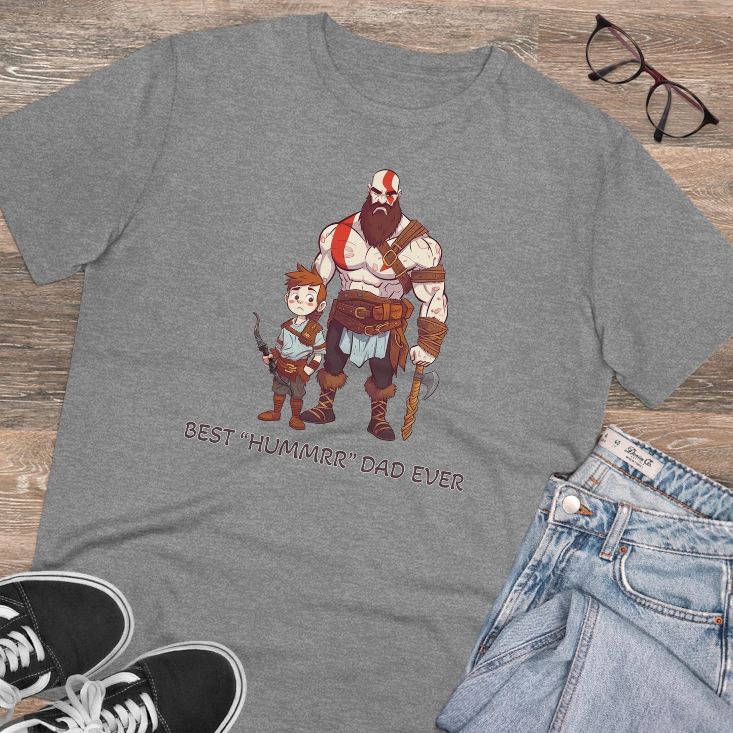 Kratos - God of War T-Shirt - BEST Hummrr Dad Ever - Celebrate Father's Day with Playful Style