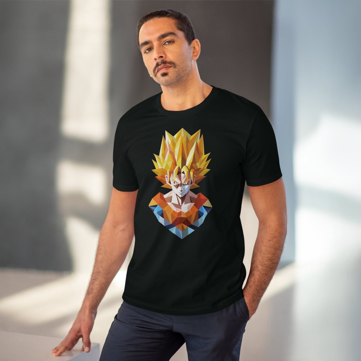 San Goku Super Saiyan Polygonal T-Shirt - Embrace Legendary Power