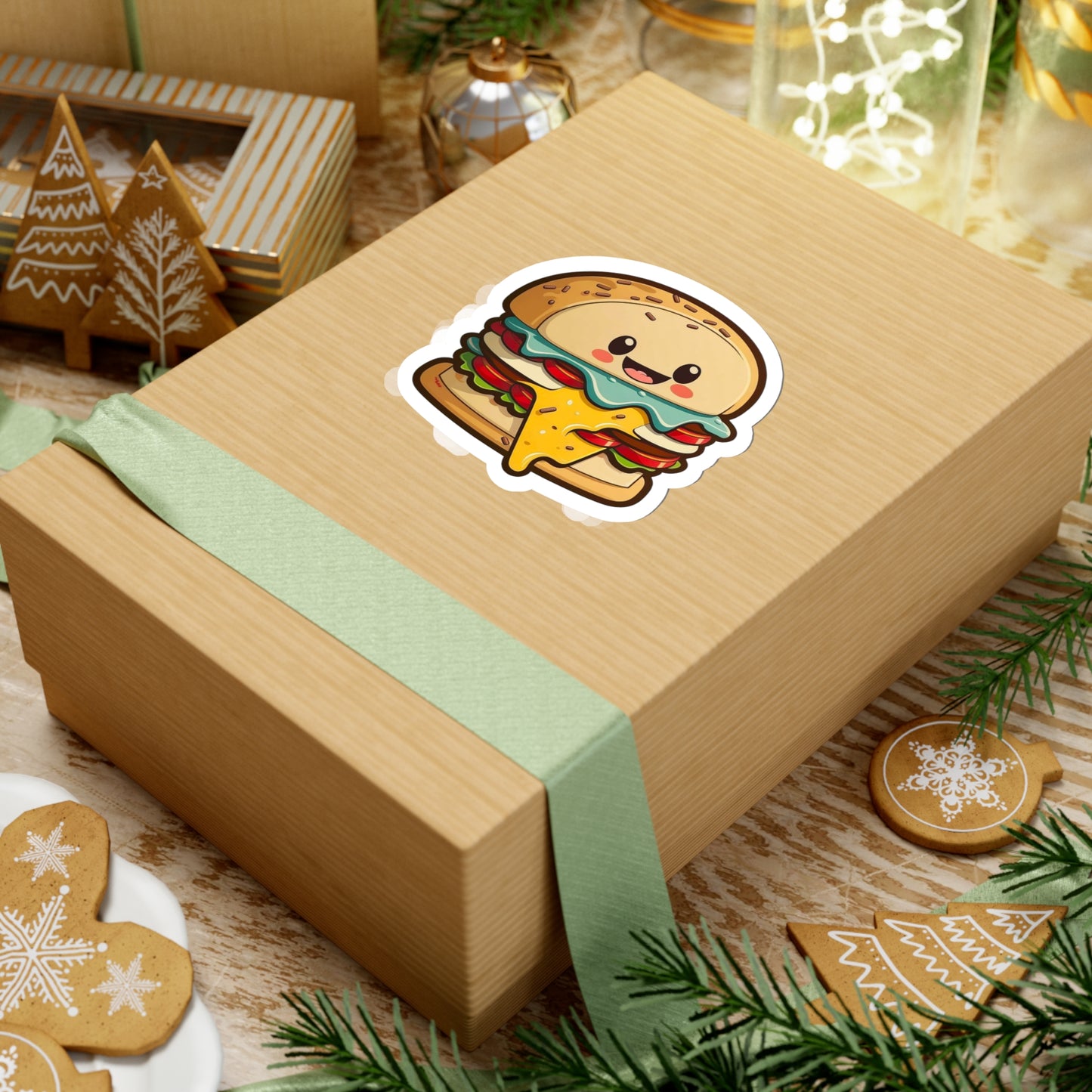 Kawaii Cheeseburger Sticker - Add Some Cute and Playful Style to Your Tech