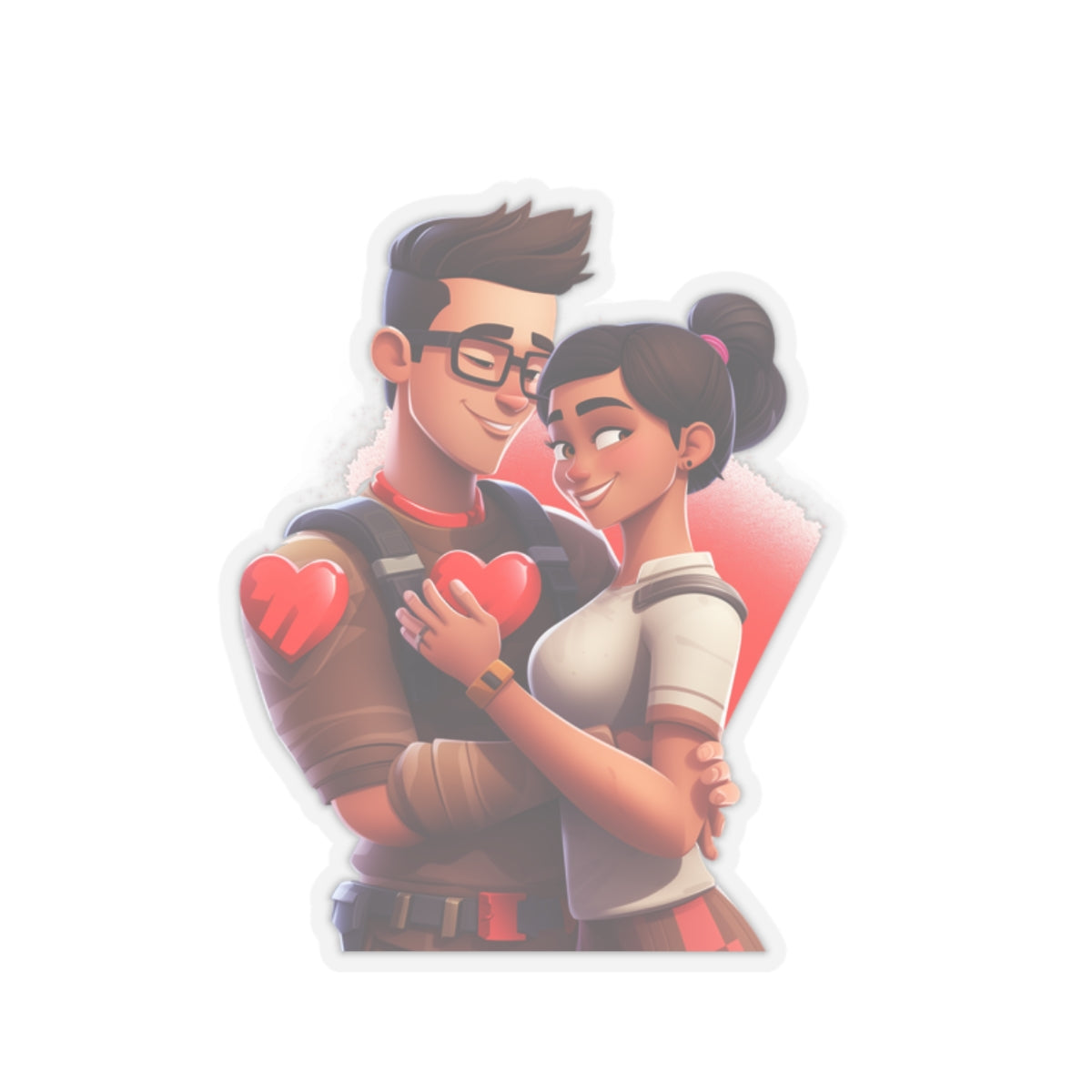 Fortnite-Inspired Couple Sticker - Valentine's Edition