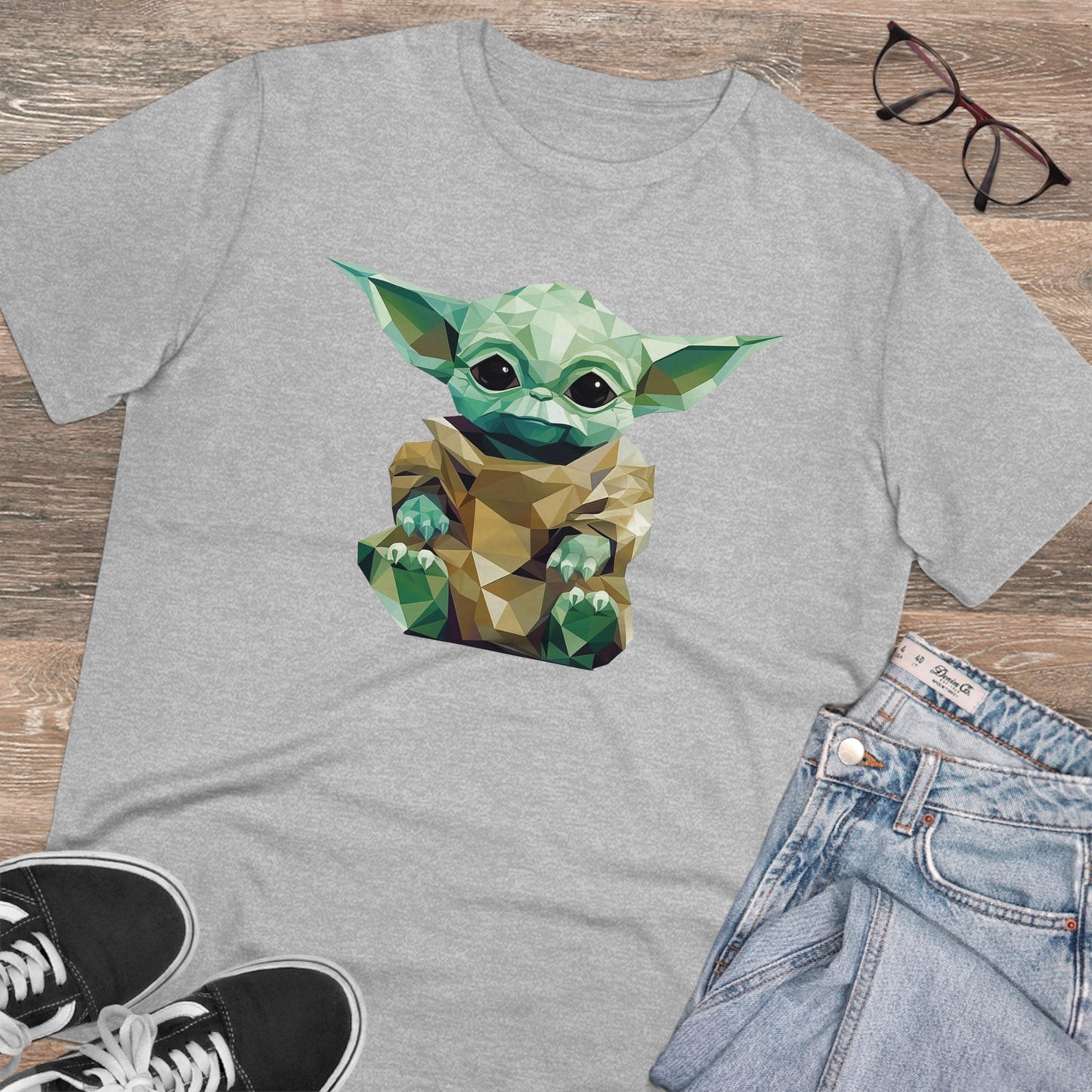 Baby Yoda Grogu Polygonal T-Shirt - Embrace Adorable Force - Star Wars