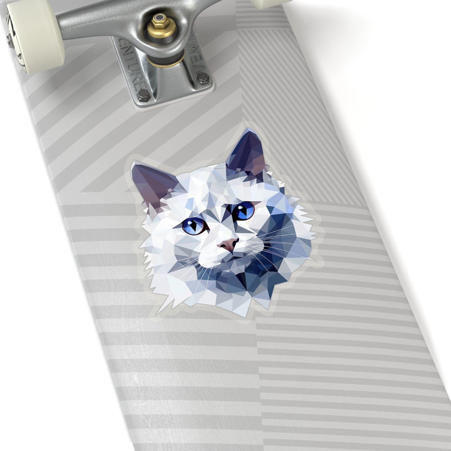 Angora Cat Sticker - Softness in Geometric Harmony