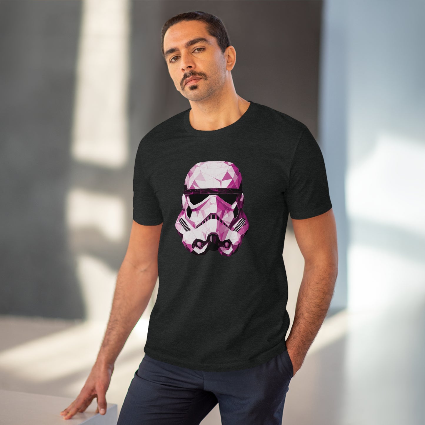 Stormtrooper Polygonal T-Shirt Pink Edition - Embrace Galactic Precision