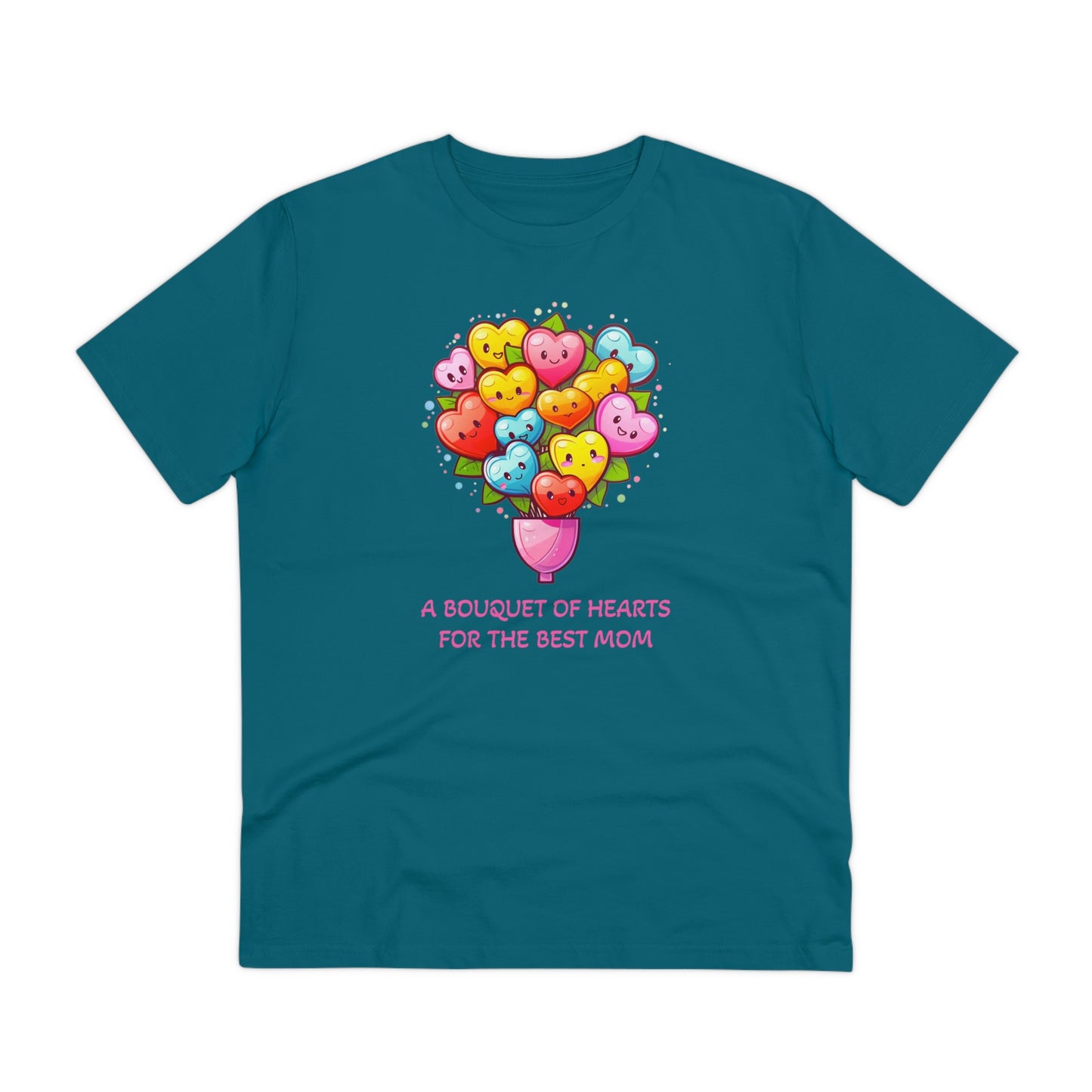 Bouquet of Hearts for the Best Mom" Unisex Eco-Friendly T-Shirt - Celebrate Mother's Day with Style and Sustainability