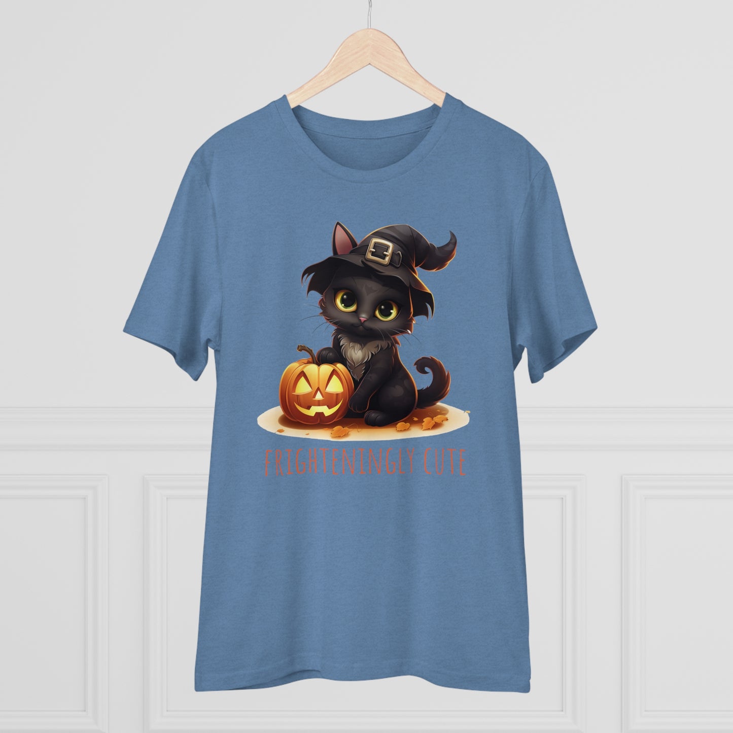 Frighteningly Cute: Halloween Black Cat Eco-Friendly T-shirt