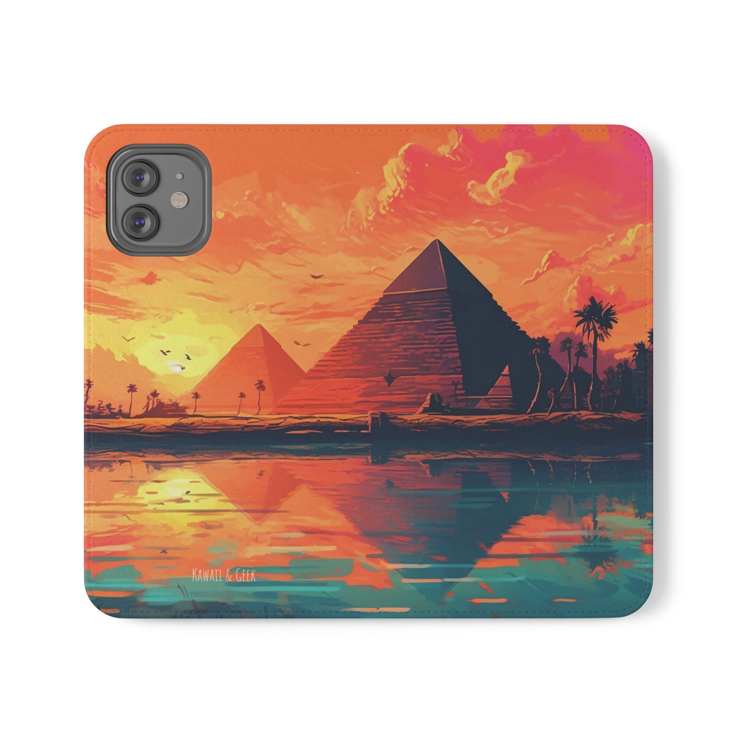 Egyptian Pyramid at Sunset Flip Phone Case - Carry the Mystique of Ancient Egypt with You