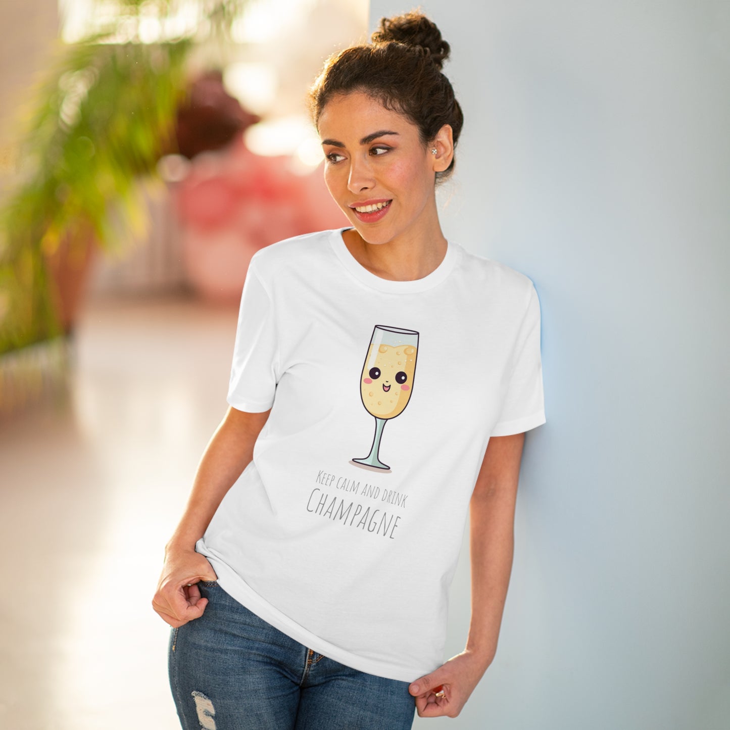 Keep Calm and Drink Champagne T-Shirt - Eco-Friendly Design