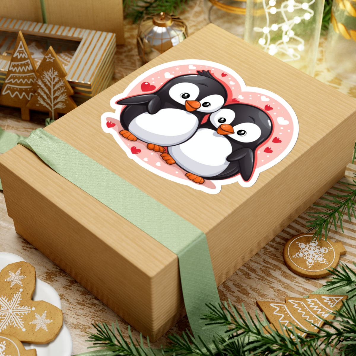 Cute Penguin Couple Love Sticker - Valentine's Day