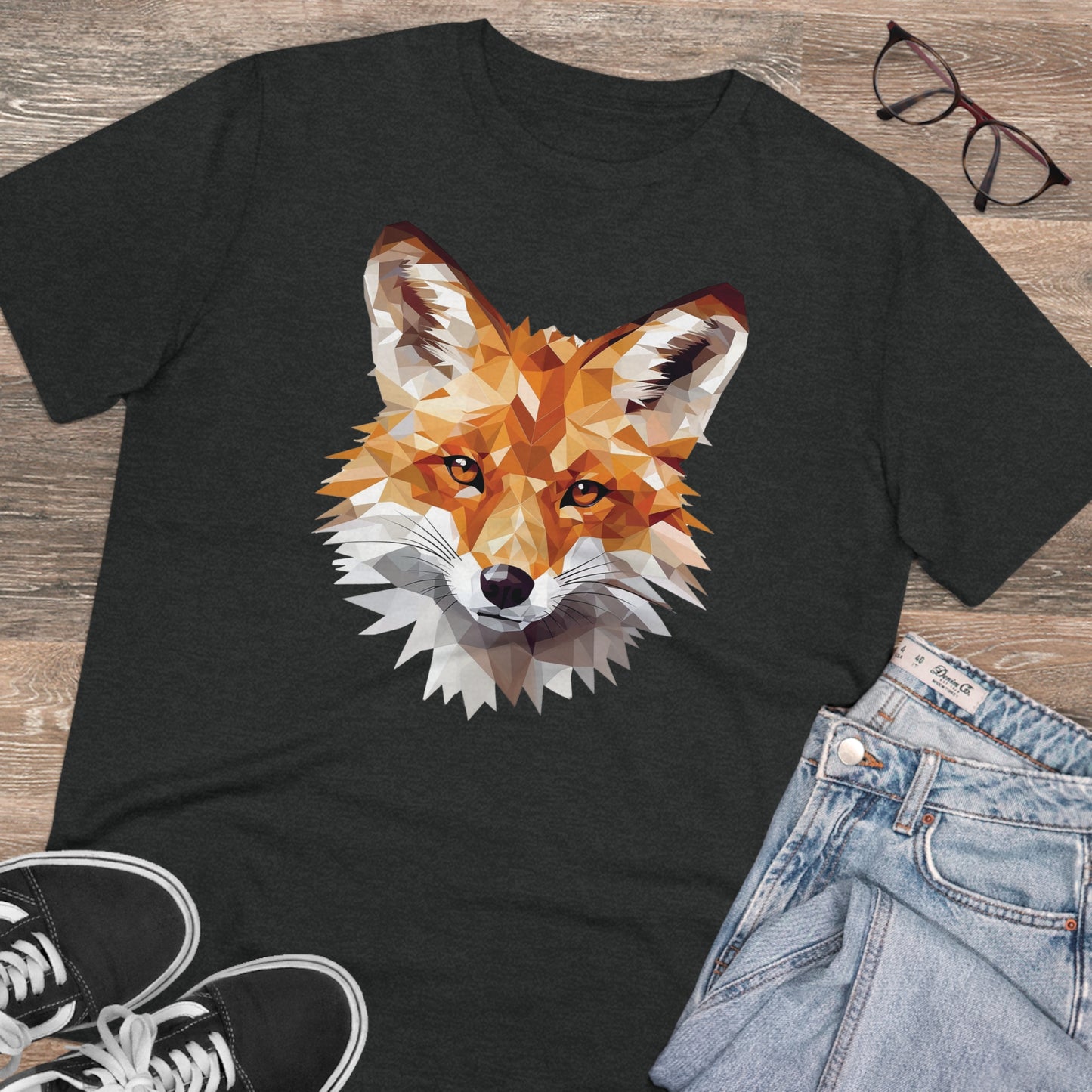 Fox Polygonal T-Shirt - Embrace Sly Charm