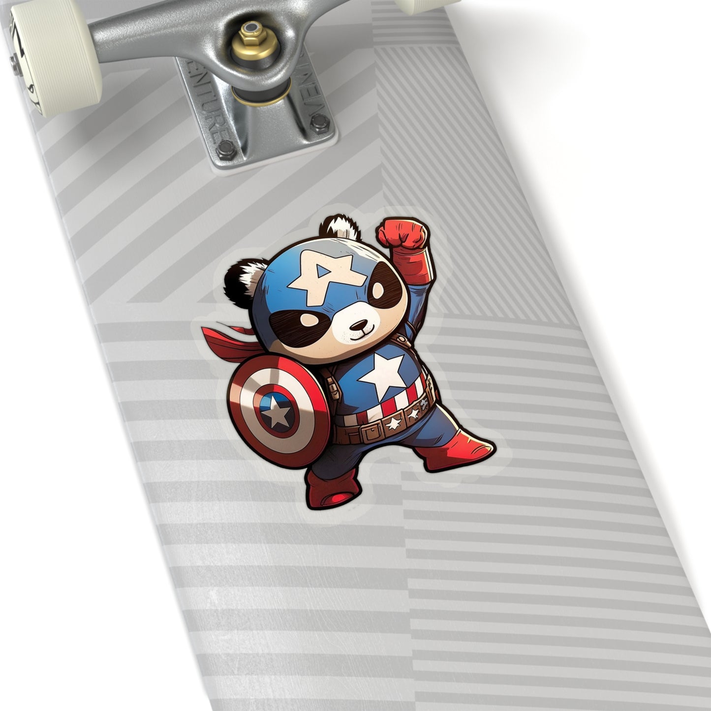 Heroic Captain America Panda Sticker - Ready to Defend Its Friends