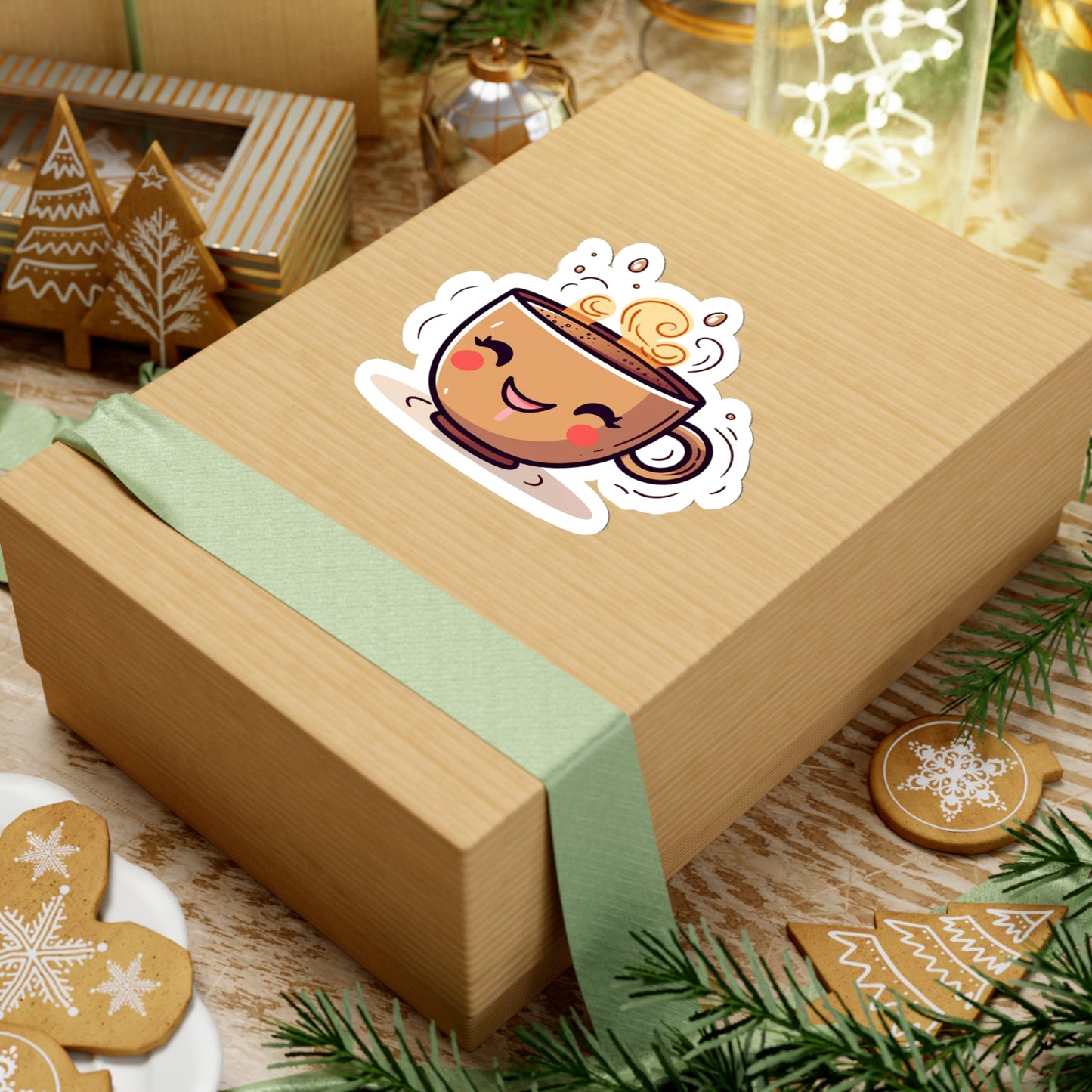 Kawaii Cup of Coffee Sticker - Add a Cute and Whimsical Touch to Your Accessories