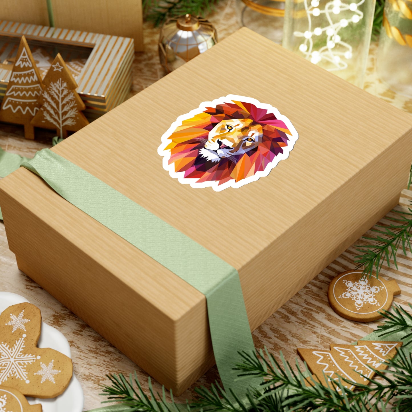 Lion Sticker - Roar with Geometric Majesty