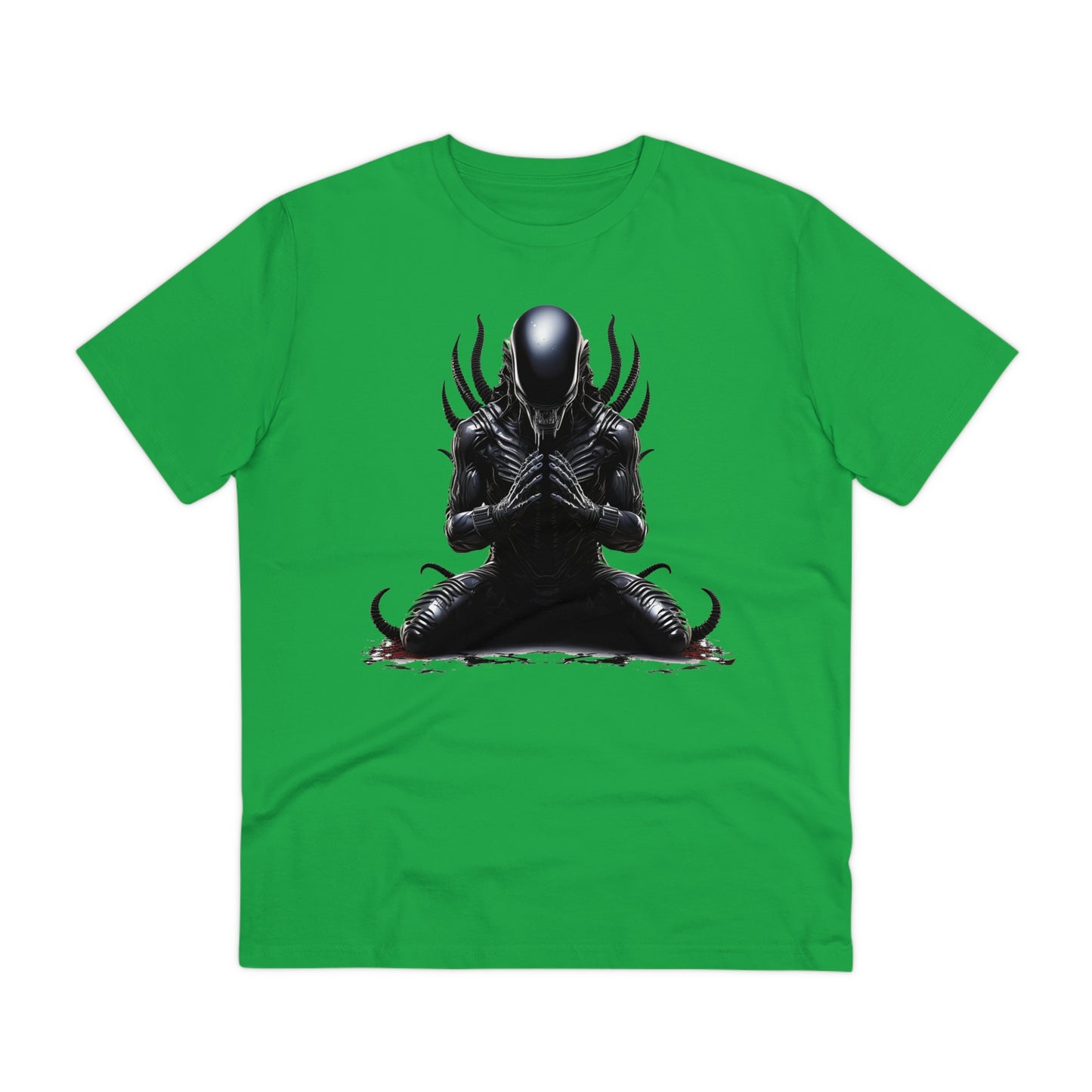Eco-Friendly Zen Alien Xenomorph T-shirt - Embrace Galactic Serenity