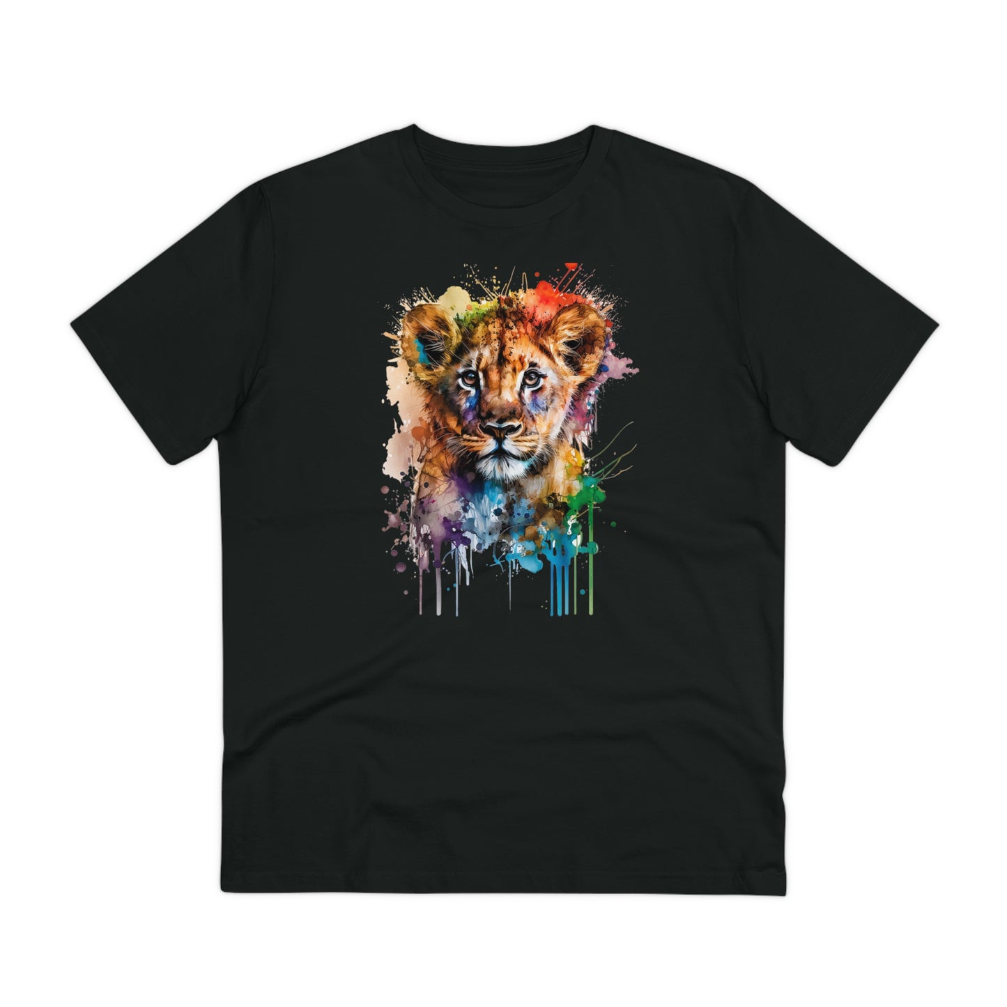 Cute Lion Cub in Watercolor Style Organic Unisex T-Shirt - Add Some Adorable and Eco-Friendly Style to Your Wardrobe