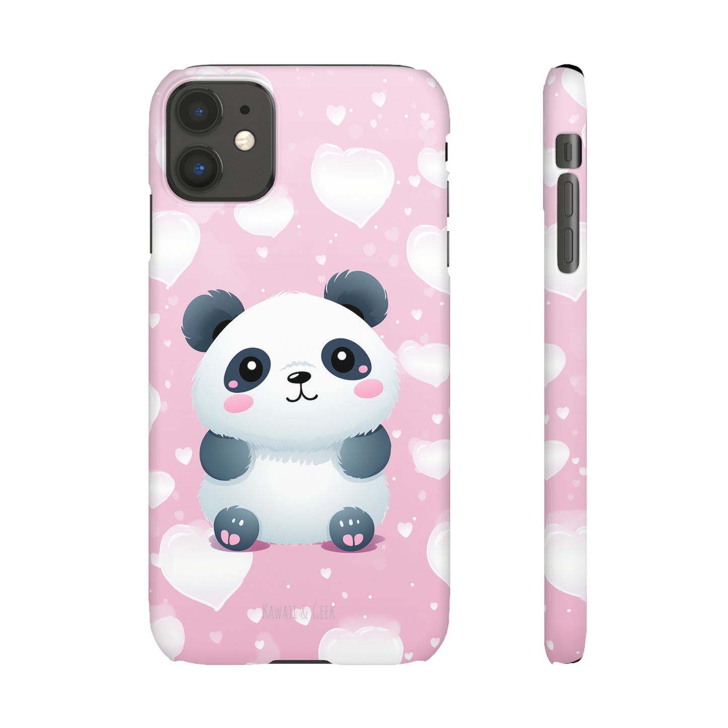 Cute Panda & Hearts Premium Phone Case