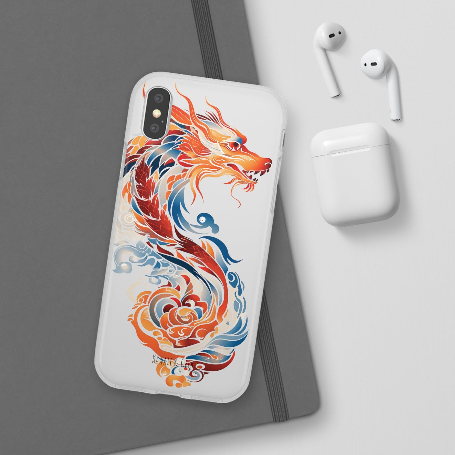 Elegant Chinese Ink Dragon Flexi Transparent Phone Case