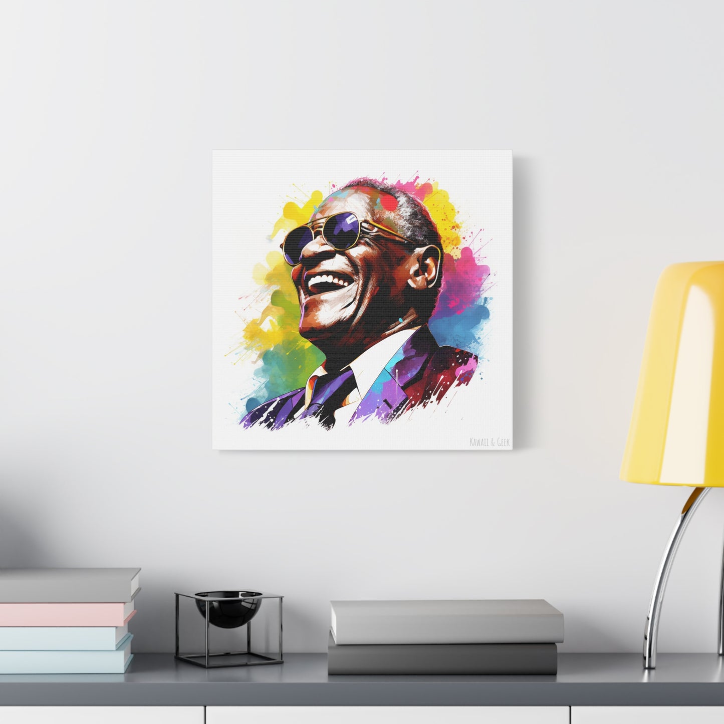 Ray Charles Watercolor Tribute : Timeless Cotton Canva