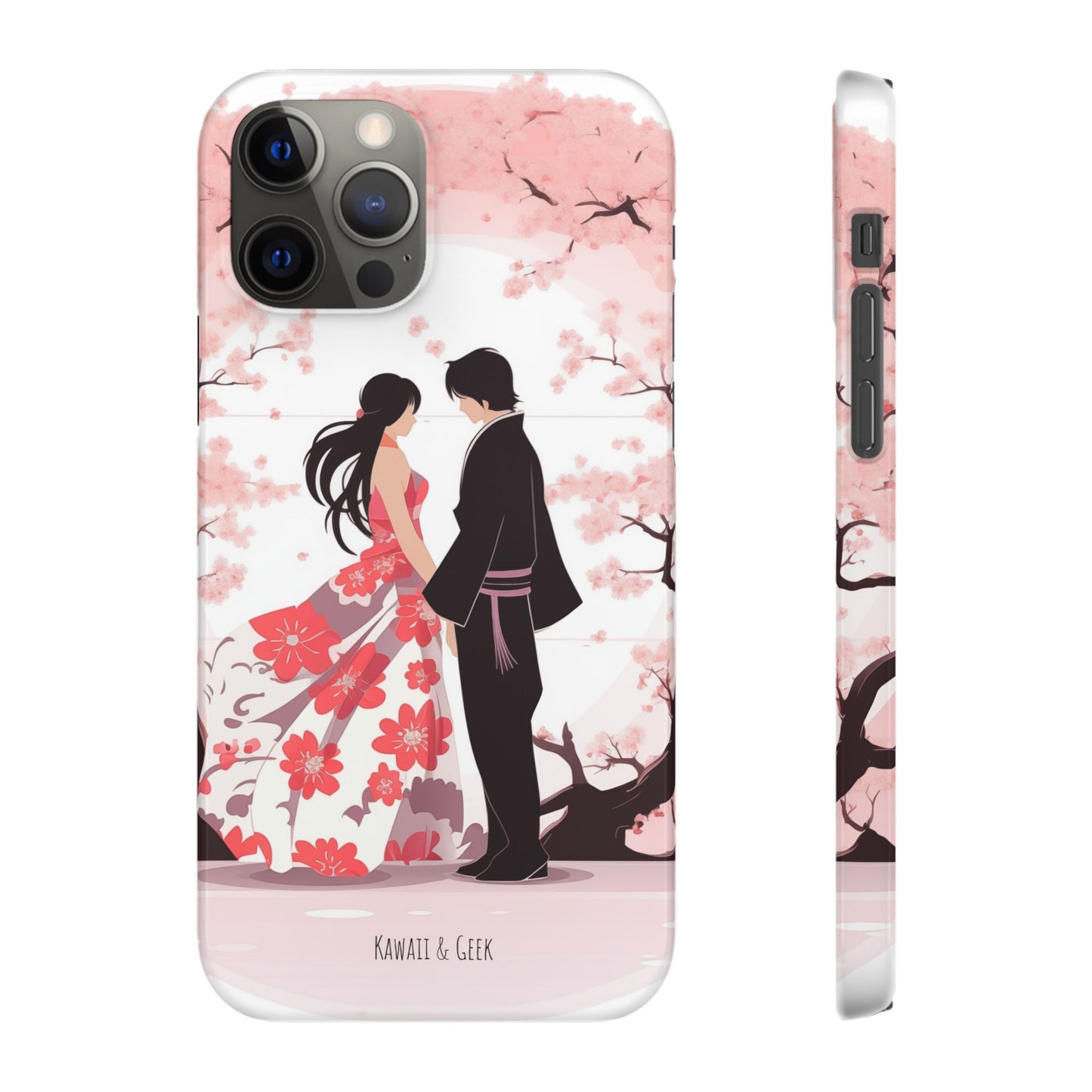 Japanese Blossom Love Premium Phone Case - Valentine's Cherry Tree Design